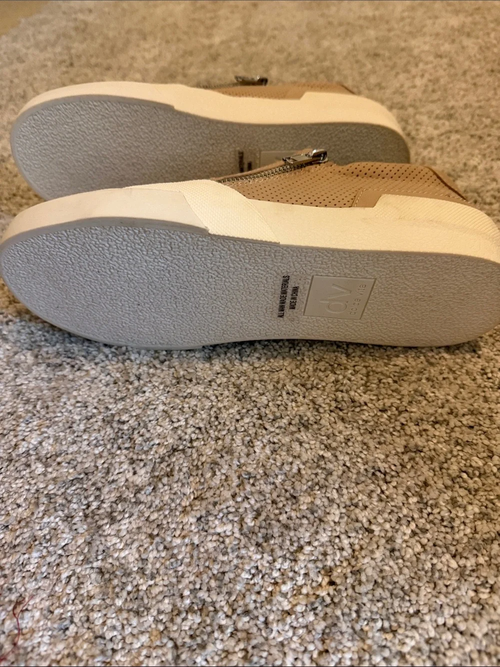 DV by Dolce Vita women’s  Taupe Perforated Slip-On Sneakers